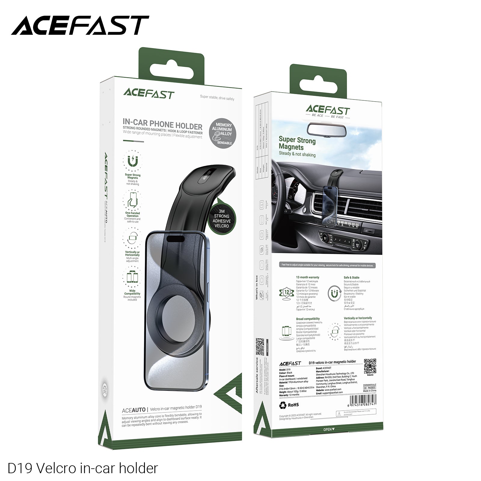 ACEFAST D19 Velcro in-car holder