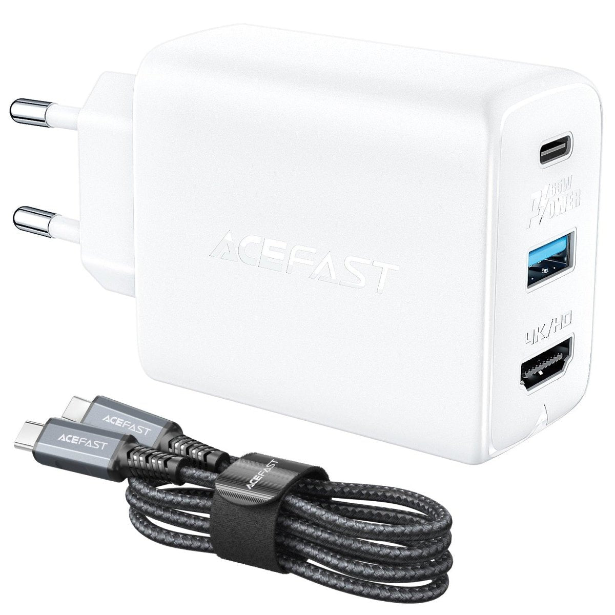 Chargeur Acefast 2en1 GaN 65W USB Type C / USB, adaptateur adaptateur HDMI  4K 60Hz (ensemble avec câble) noir (A17 noir) - grossiste d'accessoires GSM  Hurtel